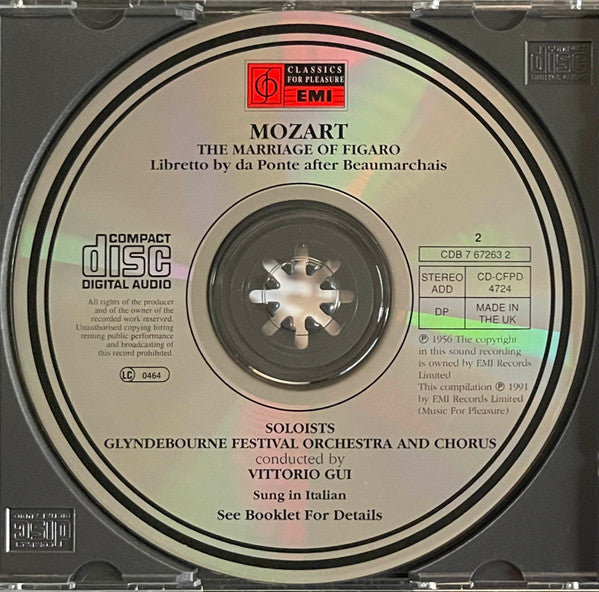 Wolfgang Amadeus Mozart - Sena Jurinac • Graziella Sciutti • Risë Stevens • Monica Sinclair • Hugues Cuénod • Sesto Bruscantini • Franco Calabrese • Ian Wallace (3), Glyndebourne Festival Orchestra & Glyndebourne Festival Chorus, Vittorio Gui : The Marriage Of Figaro (2xCD, Album)