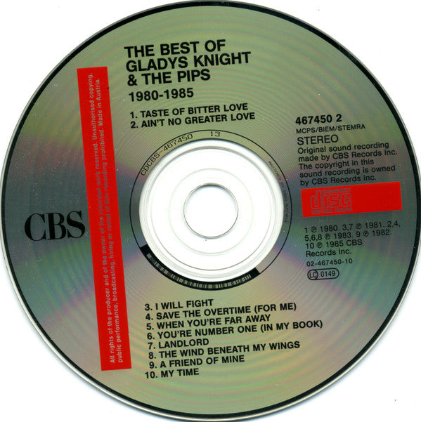 Gladys Knight And The Pips : The Best Of Gladys Knight & The Pips (The CBS Years 1980 - 1985) (CD, Comp, RE)