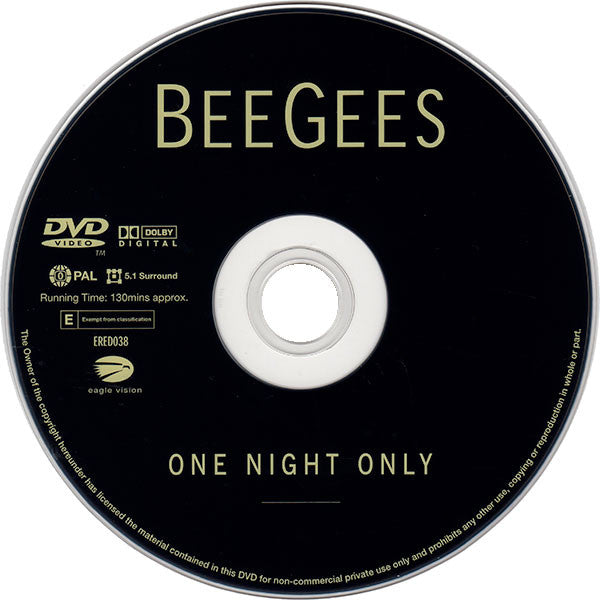 Bee Gees : One Night Only (DVD-V, Multichannel, PAL, DTS)