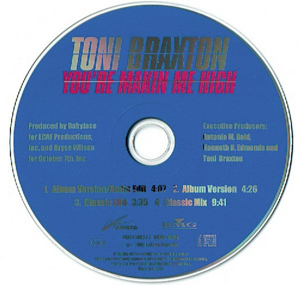 Toni Braxton : You're Makin' Me High (CD, Maxi)