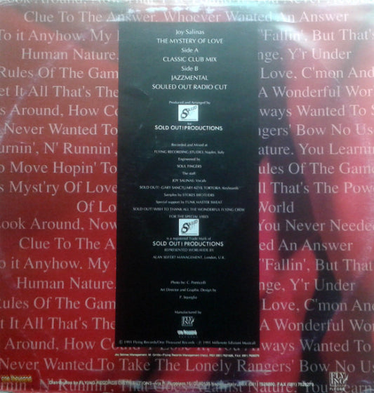Joy Salinas : The Mystery Of Love (12")