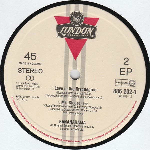 Bananarama : Love In The First Degree (12", EP)