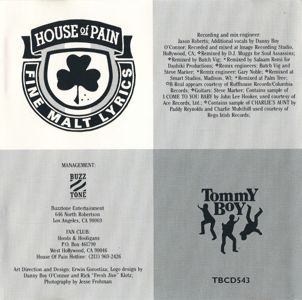 House Of Pain : Shamrocks And Shenanigans (Boom Shalock Lock Boom) (CD, Maxi)