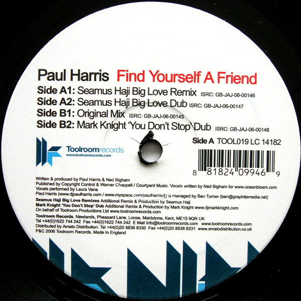 Paul Harris : Find Yourself A Friend (12", Single)