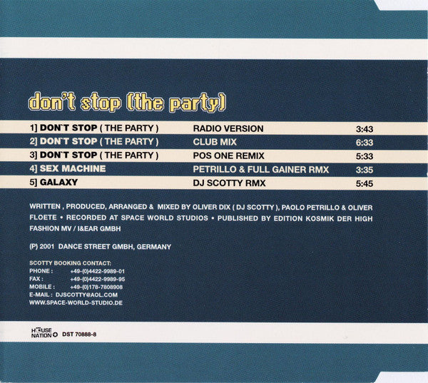 Scotty : Don't Stop (The Party) (CD, Maxi)