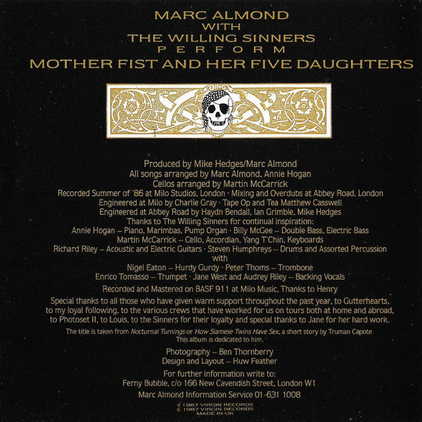Marc Almond With The Willing Sinners : Mother Fist And Her Five Daughters (CD, Album)