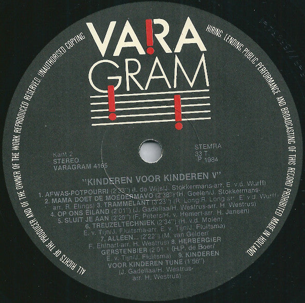 Kinderen voor Kinderen : Kinderen Voor Kinderen 5 (LP, Album)