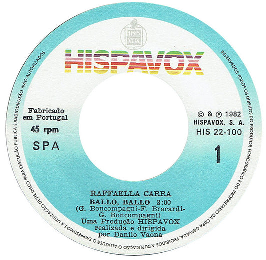 Raffaella Carrà : Ballo, Ballo  (7", Single)