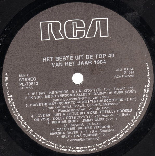 Various : Het Beste Uit De Top 40 Van Het Jaar '84 (2xLP, Comp)