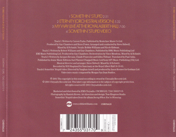 Robbie Williams And Nicole Kidman : Somethin' Stupid (CD, Single, Enh)