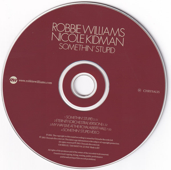 Robbie Williams And Nicole Kidman : Somethin' Stupid (CD, Single, Enh)
