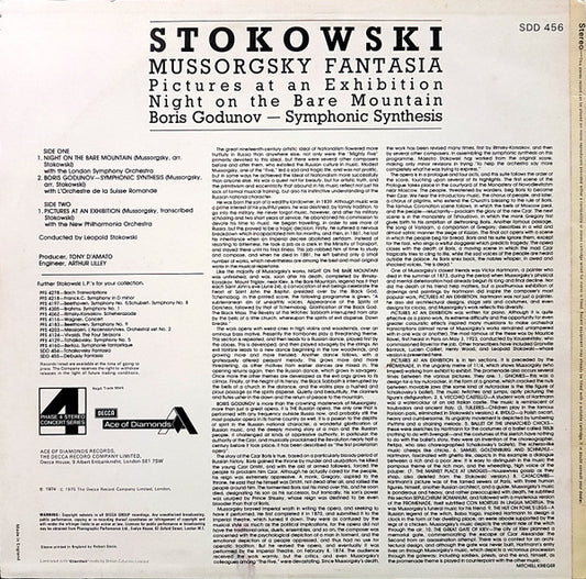 Leopold Stokowski : Mussorgsky Fantasia (Pictures At An Exhibition / Night On The Bare Mountain / Boris Godunov – Symphonic Synthesis) (LP, Comp)