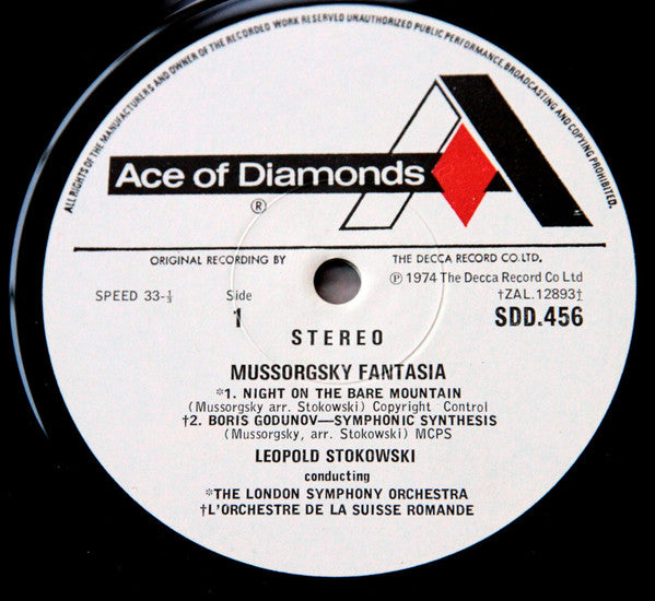 Leopold Stokowski : Mussorgsky Fantasia (Pictures At An Exhibition / Night On The Bare Mountain / Boris Godunov – Symphonic Synthesis) (LP, Comp)