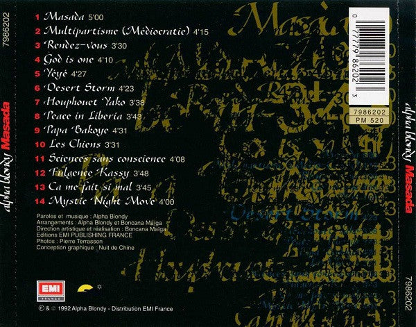 Alpha Blondy And The Solar System : Masada (CD, Album, RP)