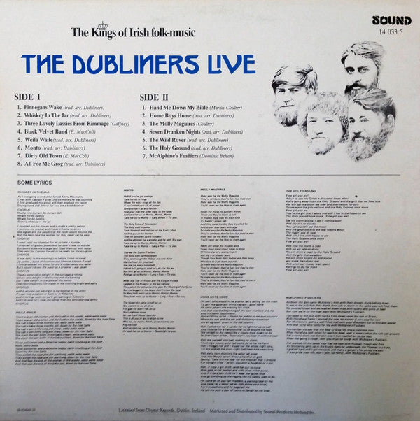 The Dubliners : The Dubliners Live (The Kings Of Irish Folk-Music) (LP, Comp)