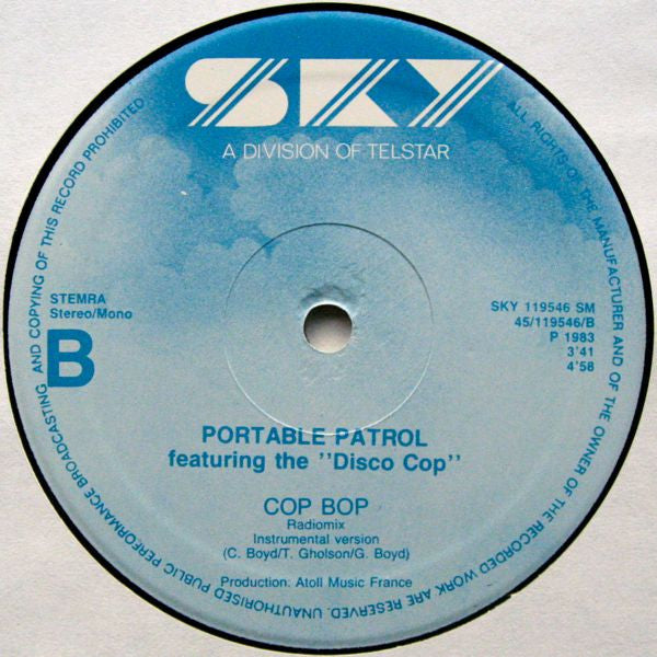 Portable Patrol Featuring The Disco Cop : Cop Bop (12", Maxi)