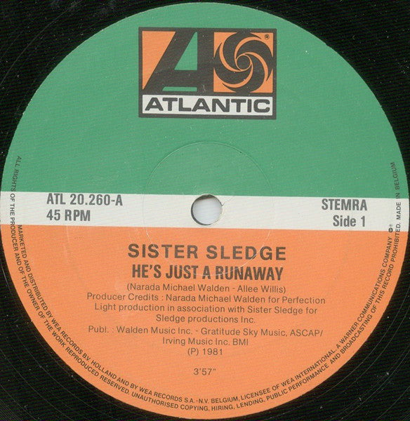 Sister Sledge : He's Just A Runaway (12", Maxi)