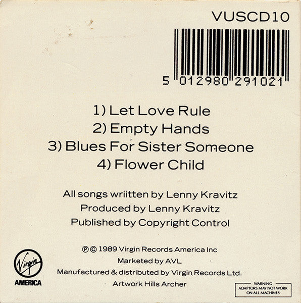 Lenny Kravitz : Let Love Rule (CD, Mini)