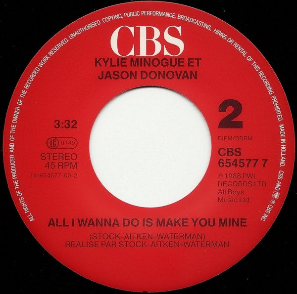 Kylie Minogue And Jason Donovan : Especially For You (7", Single)
