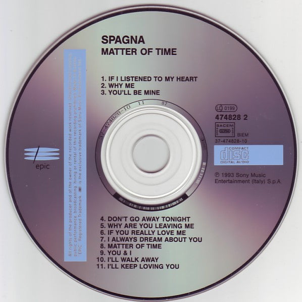 Ivana Spagna : Matter Of Time (CD, Album)
