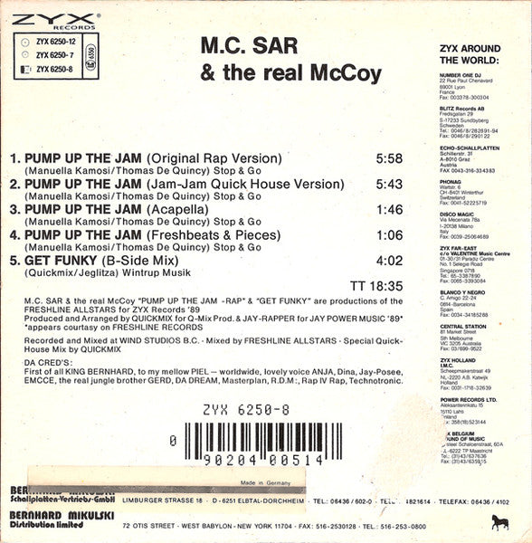 Real McCoy : Pump Up The Jam - Rap (CD, Maxi, Car)