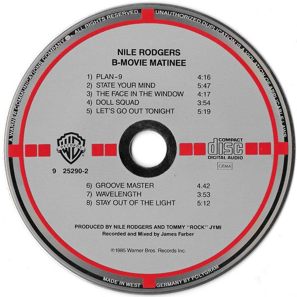 Nile Rodgers : B-Movie Matinee (CD, Album, Tar)