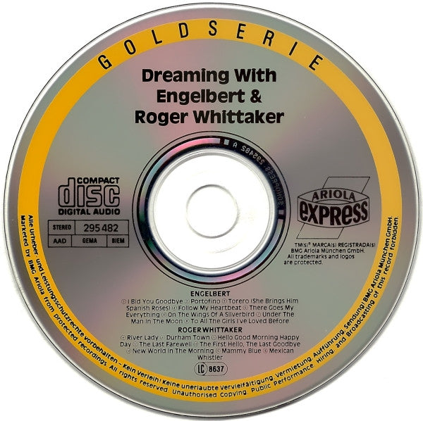 Engelbert Humperdinck & Roger Whittaker : Dreaming With Engelbert & Roger Whittaker (CD, Comp, Yel)