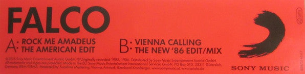 Falco : Rock Me Amadeus (The American Edit) / Vienna Calling (The New '86 Edit / Mix) (7", RSD, Single, Ltd, RE, Red)