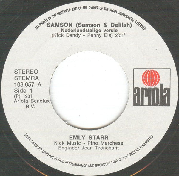 Emly Starr : Samson (Samson & Delilah) (7", Single, Bla)