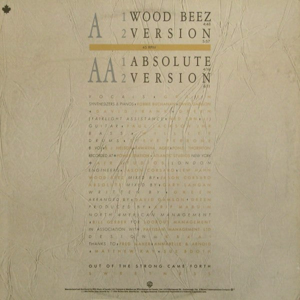 Scritti Politti : Wood Beez / Absolute (12", Maxi)