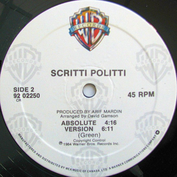 Scritti Politti : Wood Beez / Absolute (12", Maxi)