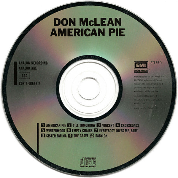 Don McLean : American Pie (CD, Album, Dig)
