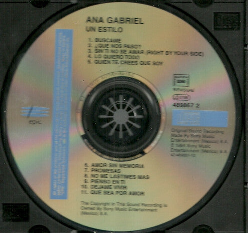 Ana Gabriel : Un Estilo (CD, Album, RE)