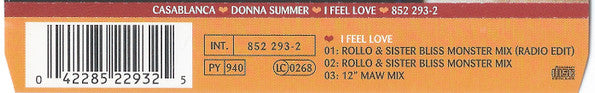 Donna Summer : I Feel Love (CD, Single)