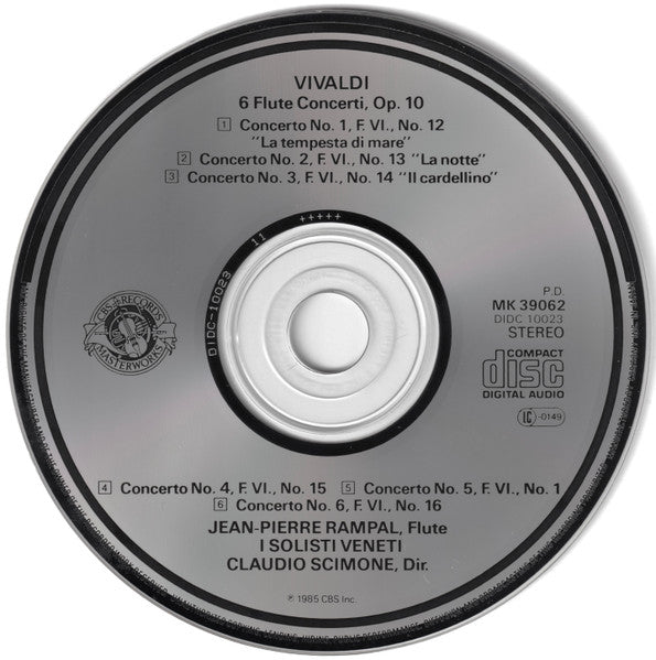 Jean-Pierre Rampal • Antonio Vivaldi • I Solisti Veneti, Claudio Scimone : 6 Concerti, Op. 10 (CD, Album)