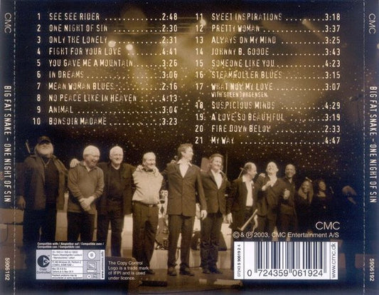 Big Fat Snake With The TCB Band & The Sweet Inspirations : One Night Of Sin (CD, Copy Prot.)