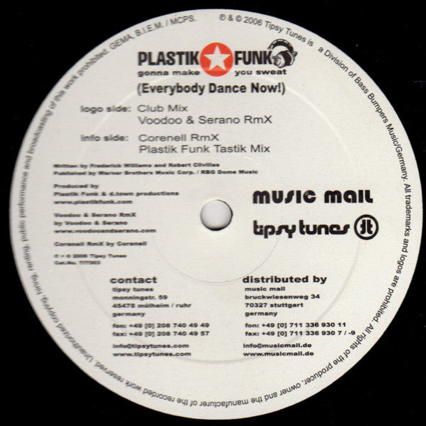 Plastik Funk : Gonna Make You Sweat (Everybody Dance Now!) (Remixes) (12")
