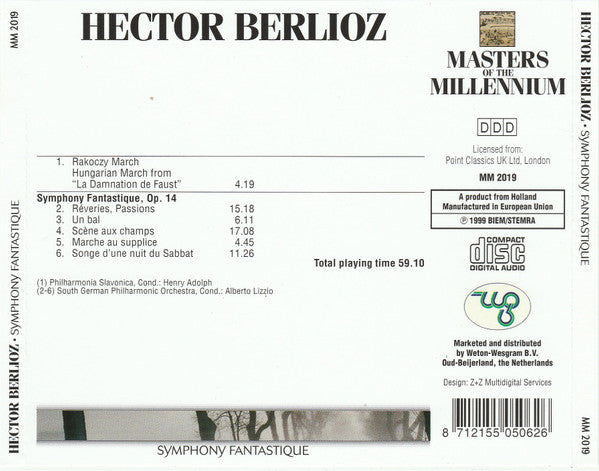 Hector Berlioz : Symphony Fantastique (CD, Comp)