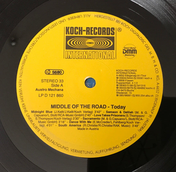 Middle Of The Road : Today (LP, Album)