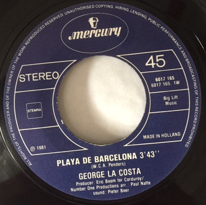 George La Costa : Playa De Barcelona / Muchas Gracias (7")