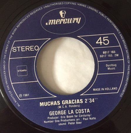George La Costa : Playa De Barcelona / Muchas Gracias (7")