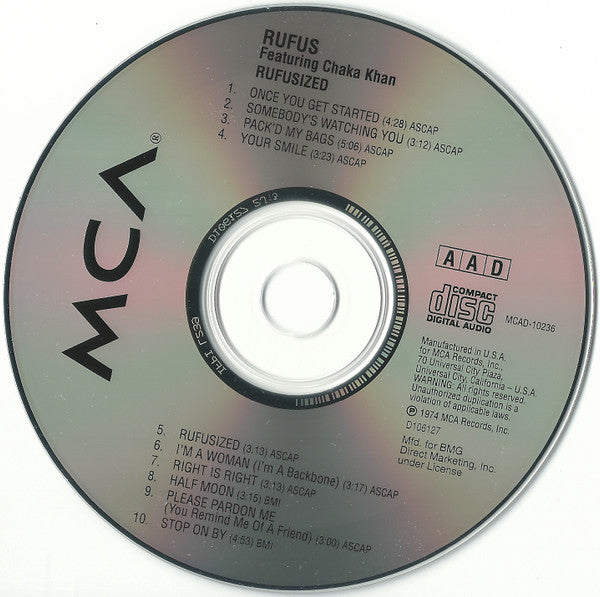 Rufus & Chaka Khan : Rufusized (CD, Album, Club, RE)