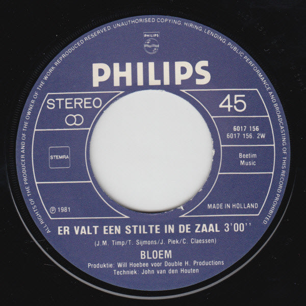 Bloem : Ik Wil Lang Haar (7", Single)