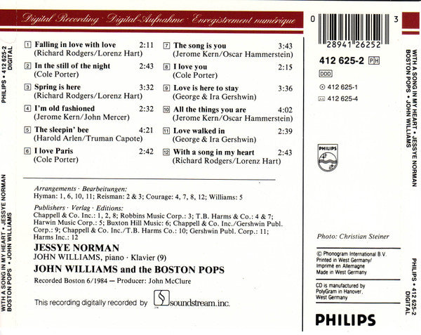 Jessye Norman, Boston Pops Orchestra, John Williams (4) : With A Song In My Heart (CD)