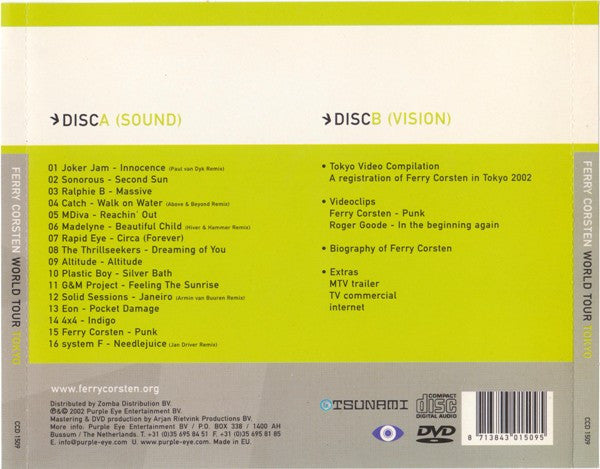 Ferry Corsten : World Tour - Tokyo (CD, Mixed + DVD, NTSC)