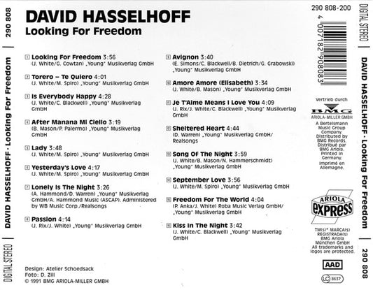 David Hasselhoff : Looking For Freedom (CD, Comp)