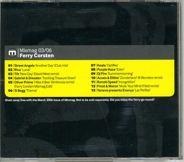 Ferry Corsten : Mixmag Presents Ferry Corsten (CD, Mixed)