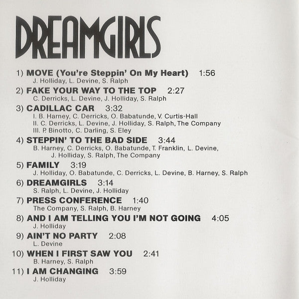 "Dreamgirls" Original Broadway Cast : Dreamgirls Original Broadway Cast Album (CD)
