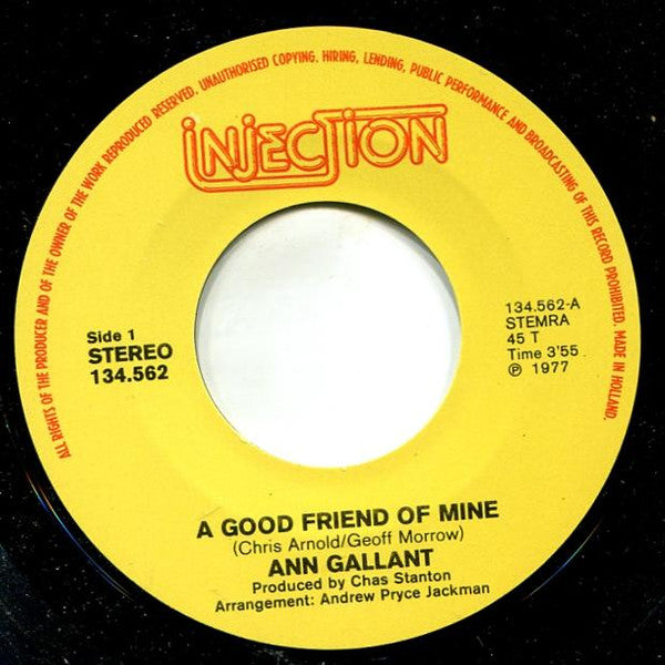 Ann Gallant : A Good Friend Of Mine (7", Single)