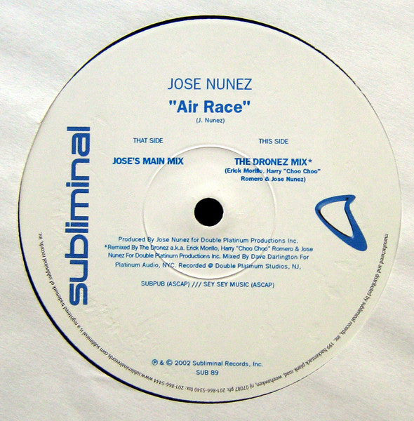 Jose Nuñez : Air Race (12")